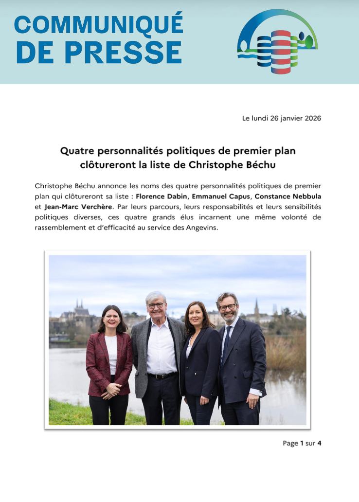 Quatre personnalités politiques de premier plan clôtureront la liste de Christophe Béchu